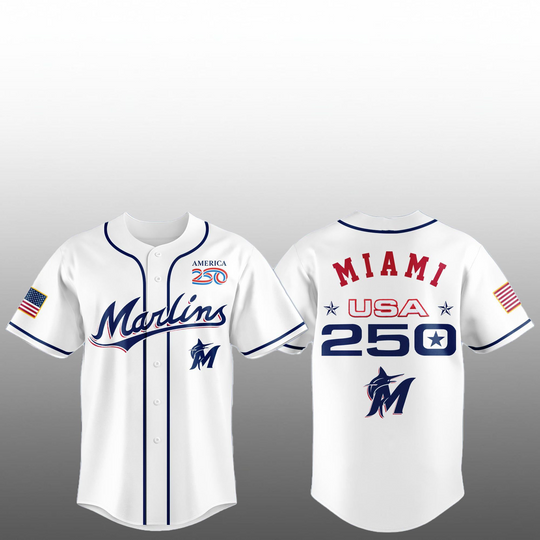Discover 2026 Marlins Celebration United States of America 250 Anniversary Jersey