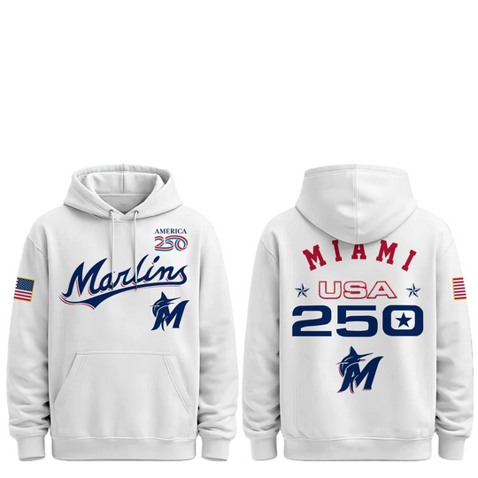 Discover 2026 Marlins Celebration USA 250 Anniversary Hoodie