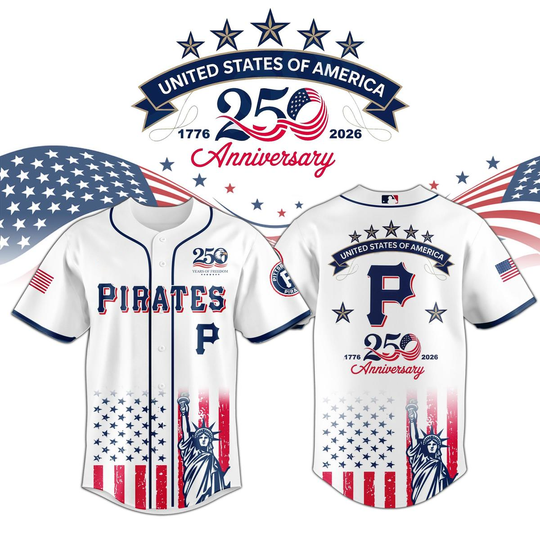 Discover Pittsburgh Pirates USA 250th Anniversary 1776-2026 Baseball Jersey