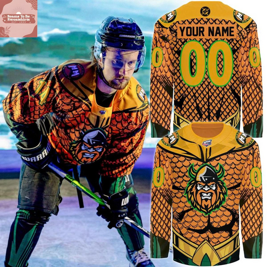 Macon Mayhem x Super Hero Night 2026 Aquaman Personalized Hockey Jersey