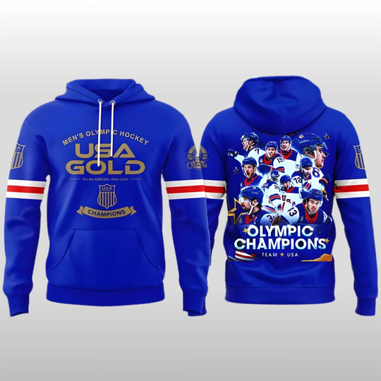 Discover USA 2026 Olympic Golden Men Team Champions Hockey Hoodie
