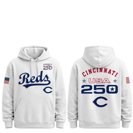 Discover 2026 Reds Celebration USA 250 Anniversary Hoodie