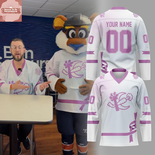 Discover Greenville Swamp Rabbits 2026 Stick It To Cancer Personalized Hockey Jersey
