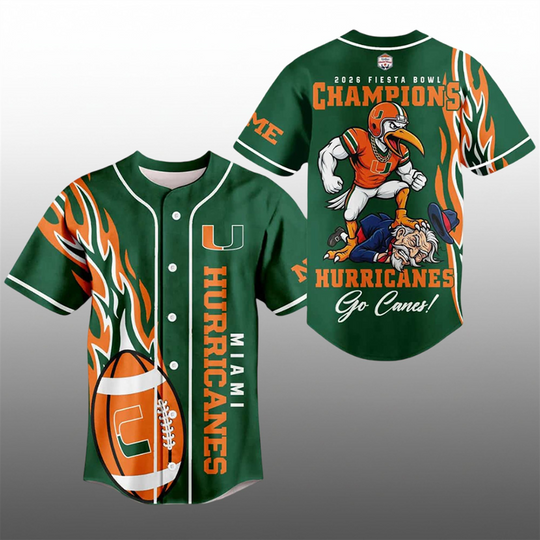 Discover Hurricanes 2026 Fiesta Bowl Champions Jersey