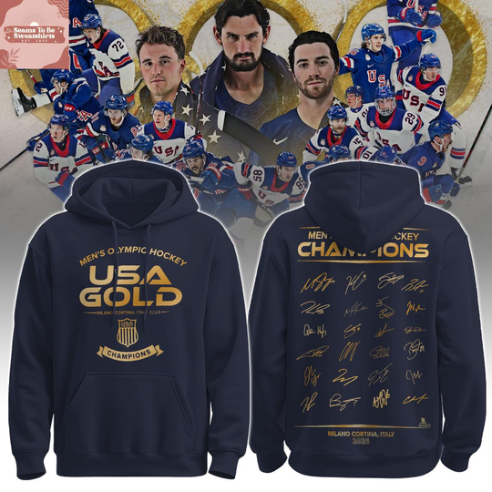 Discover USA Olympic Hockey Champions All Players Signature 2026 Hoodie