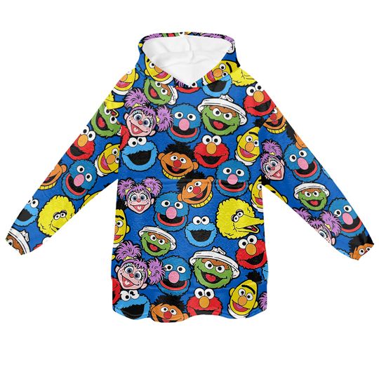 Sesame Street Characters Oversize Blanket Hoodie
