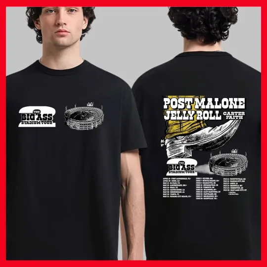 Discover NEW!!! Post Malone Tour 2026, Big Ass Stadium Tour & Jell T-shirt
