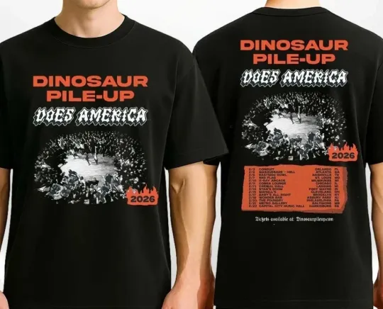 Discover Dinosaur Pile-Up Does America 2026 Tour Vintage Punk Concert TT-shirT