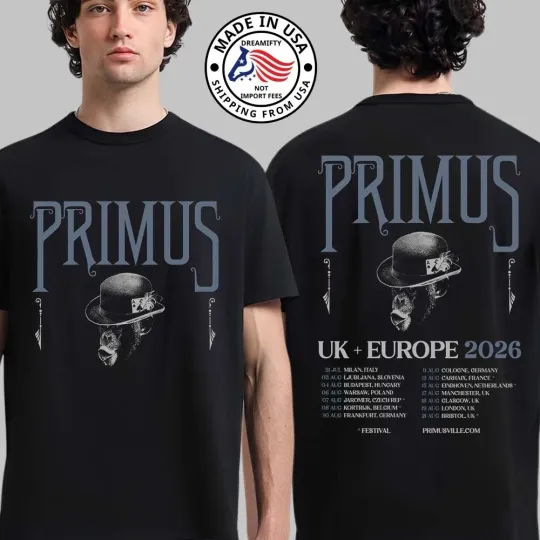 Discover Primus UK And Europe 2026 Tour Unisex T-Shirt