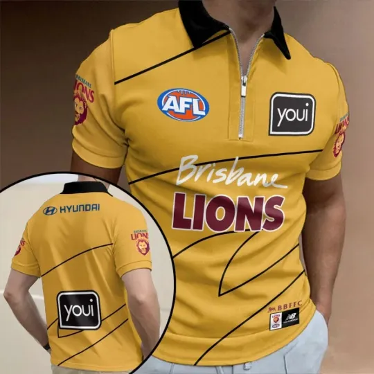 Discover Brisbane Lions 2026 Zip Polo Shirt