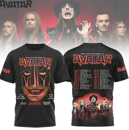 Discover Avatar Band With Guest Don’t Go In The Forest Tour 2026 3D T-shirt S to5XL2F1915