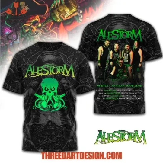 Discover Alestorm Mostly Canadian Tour 2026 T-Shirt Unisex 3D All Over Print