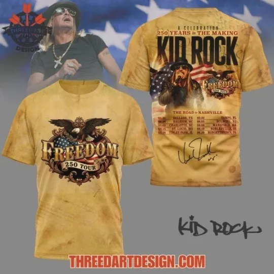 Discover A Celebration 250 Years In The Making Kid Rock T-Shirt Unisex 3D All Over Print
