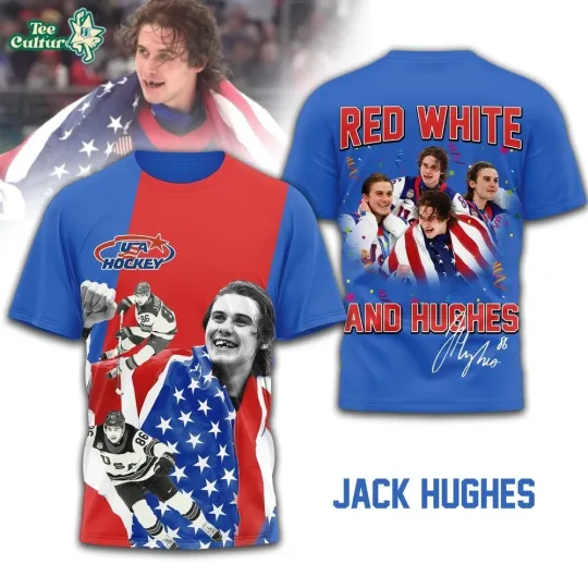 Discover Jack Hughes Olympic 2026  3D Graphic Shirt