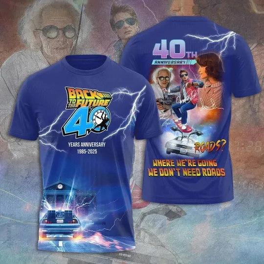 Back To The Future 40th Anniversary Movie 3D T-Shirt