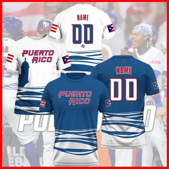 Discover Personalized Puerto Rico Baseball 2026 World Baseball Classic 3D T-Shirt