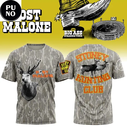 Discover Post Malone The BIG ASS Stadium Tour Part 2 Stoney Hunting Club 2026 3D Shirt