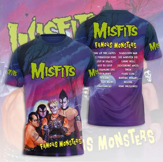 Misfits Band Famous Monsters 3D AOP Shirt Unisex