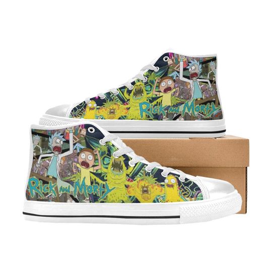 Discover Rick and Rickandmorty High Top Shoes Sneakers, Birthday Gift for Him Her