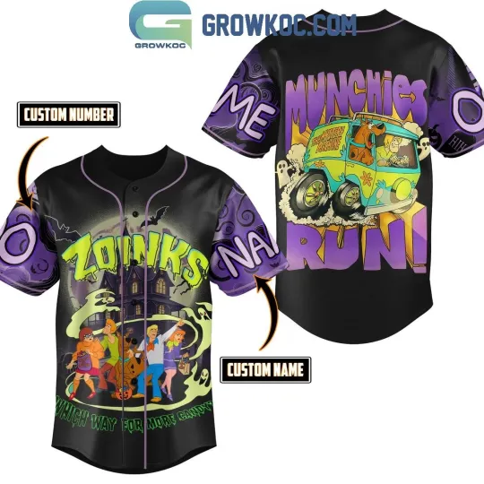 Scooby Doo Zoinks Munchies Run Personalized Baseball Jersey
