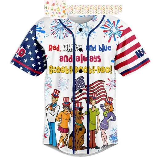 Discover Scooby-Doo Red White And Blue And Always Scooby-Doo Personalized Baseball Jersey