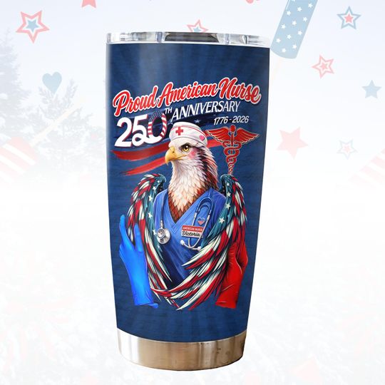 American Nurse 20oz Tumbler, Patriotic Stainless Steel Tumbler, Nurse Tumbler Cup, Nurse Gift