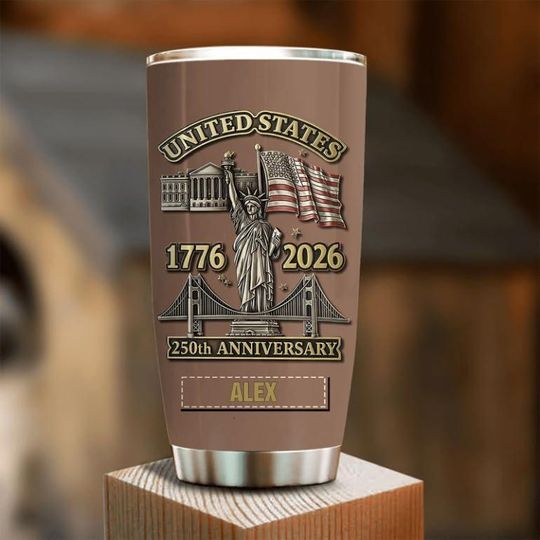 Discover Personalized 250th Anniversary Tumbler, Mug, USA Semiquincentennial 1776-2026 Gift Patriotic American Flag, 250 Years Of Freedom Tumbler