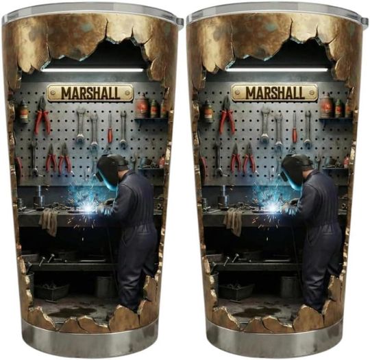 Discover Personalized Gift For Welders Tumbler, Mug, Strong Welder Tumbler, Hard At Work Welder Tumbler, Welding Men Travel Cup, Welding Lovers