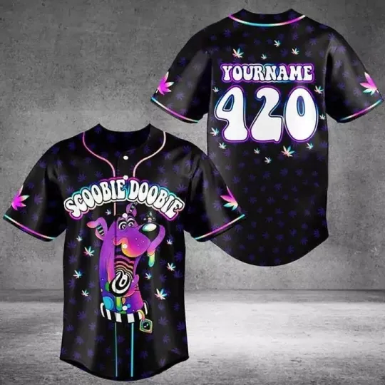 Personalized Scoobie Doobie 420 Day Scooby Doo Lovers 3D BASEBALL JERSEY