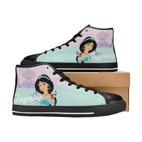 Princess Jasmine High Top Shoes Sneakers, Birthday Gift for Him Her