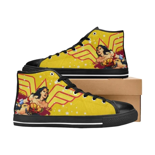 Discover Wonder Woman High Top Shoes Sneakers, Birthday Gift for Him Her
