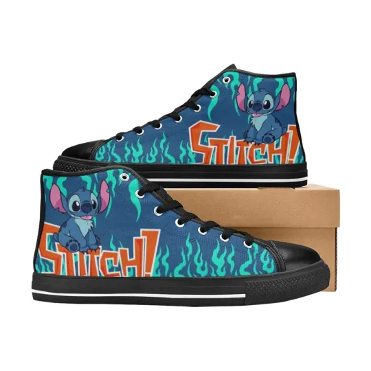 Discover Stitch High Top Shoes Sneakers, Birthday Gift for Him Her