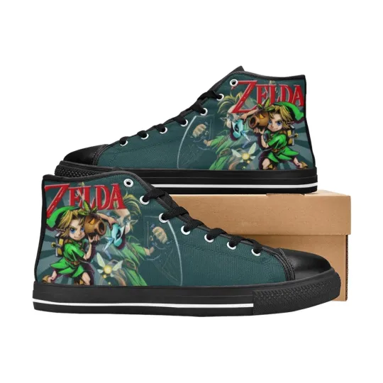 The Legend of Zelda High Top Shoes Sneakers, Birthday Gift for Him Her