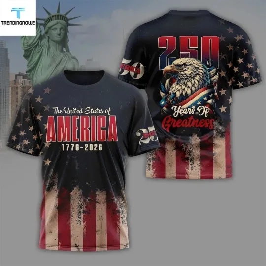 Discover USA 250Th Anniversary Shirt  Patriotic Eagle Independence Day 3D Shirt