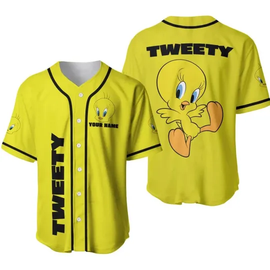 Personalized Sport Tweety Duck Cartoon Baseball Jersey Shirt, Men's Jersey