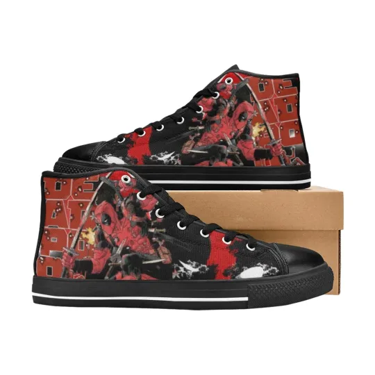 Discover Custom Deadpool High Tops Sneaker Canvas Women Shoes