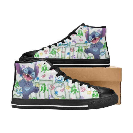 Discover Custom Stitch High Tops Sneaker Canvas Women Shoes