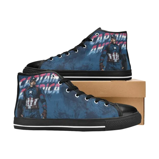 Captain America High Top Shoes Sneakers, Birthday Gift for Him Her