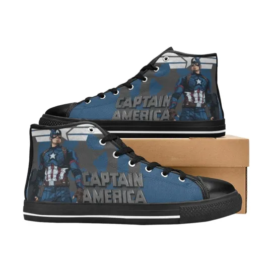 Captain America High Top Shoes Sneakers, Birthday Gift for Him Her