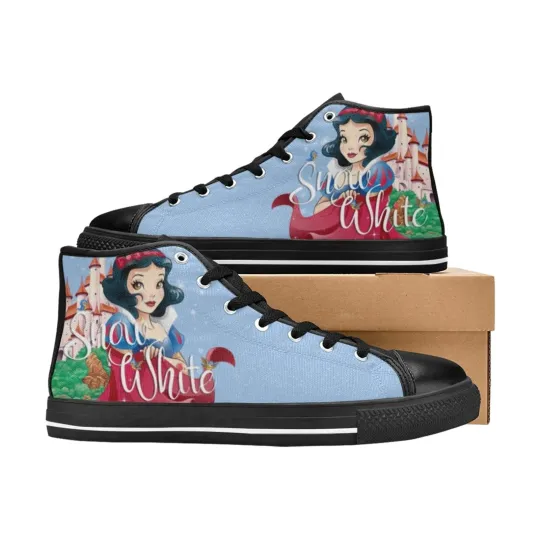 Snow White High Top Shoes Sneakers, Birthday Gift for Him Her