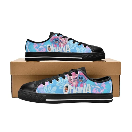 Discover Stitch Ohana Custom Sneaker Low Tops Canvas Women Shoes