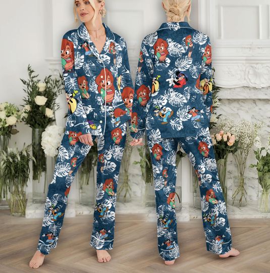 Discover A Goofy Movie Pajamas Set Featuring Goofy Max Powerline, Family Matching Cartoon Nightwear
