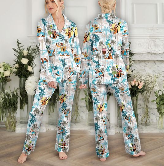 Goofy Movie Pajamas Set Featuring Goofy Max Powerline, Family Matching Cartoon Sleepwear Gift