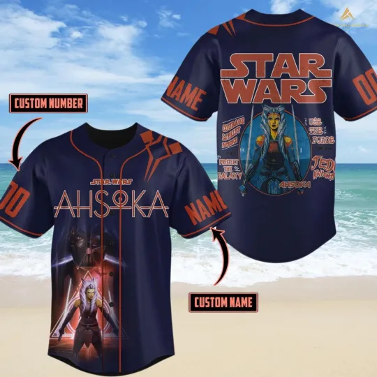 Personalized Star Wars Basebal Jersey Ahsoka Star Wars Jersey Shirt Jedi Academy