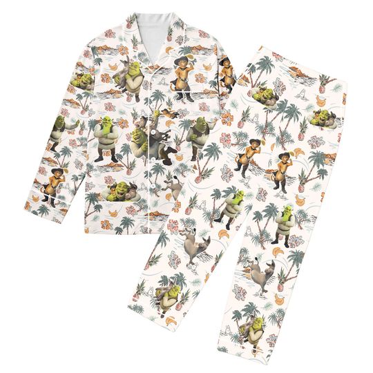 Discover Shrek Vintage Pajamas, Shrek Can't Today Disney Comfortable Homewear, Donkey and Shrek Pajama Set Family, Shrek Slut Couple Sleep Set
