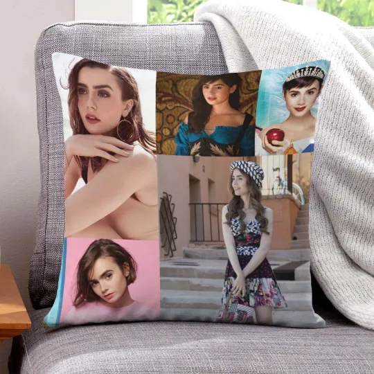 Discover Lily Collins Pillowcase Cover Square Throw Pillow Cover for Kids