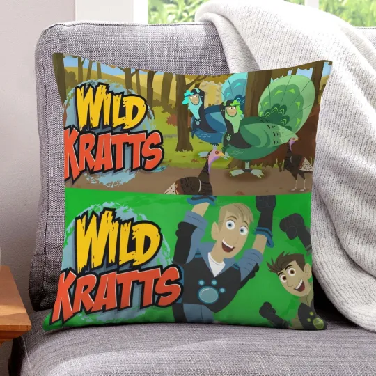 Discover Wild Kratts Throw Pillow Cover Soft and Comfortable Decorative Pillowcase