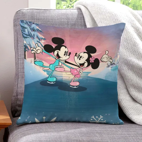 Discover Mickey and Minnie Throw Pillow Cover, Soft & Comfortable