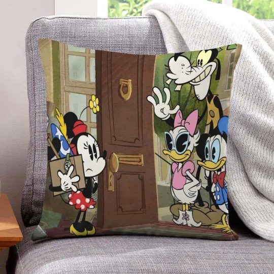 Discover Mickey and Donald Duck Throw Pillow Cover Decorative Pillowcase