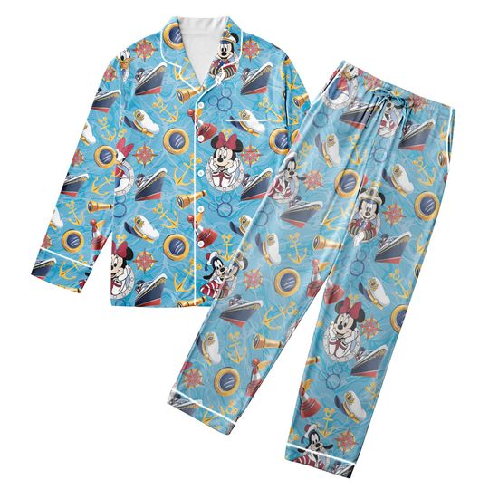 Discover Disney Cruise Pajamas Set, Cruise Mickey and Friends Sleepwear, Family Vacation Loungewear, Matching Cruise PJs Gift
